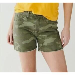 SONOMA "Goods For Life" Women's Green High-Waisted Denim Camo Shorts Size 12